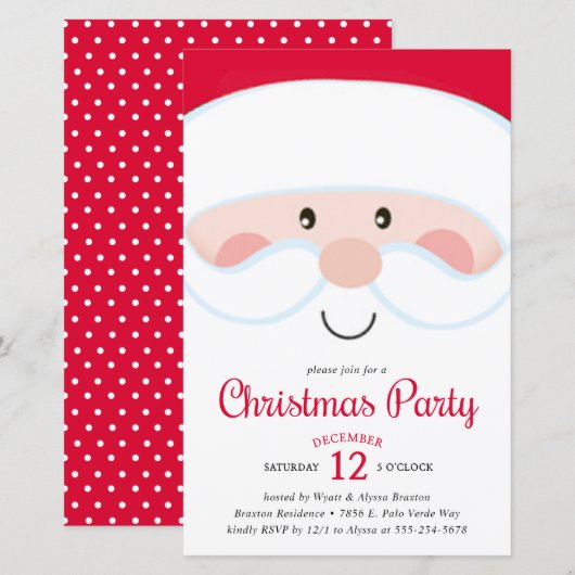 Budget Santa Kerstfeest Uitnodigen (Voorkant / Achterkant)