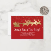 Budget Santa New Stop Reindeer Red Holiday Bewegin Notitiekaartje (Voorkant / Achterkant in situ)