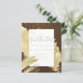 BUDGET SAVE DATES Goud Folie Glitter Look Abstract (Staand voorkant)