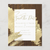 BUDGET SAVE DATES Goud Folie Glitter Look Abstract (Voorkant)