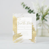 BUDGET SAVE DATES Goud Folie Glitter Look Abstract (Staand voorkant)