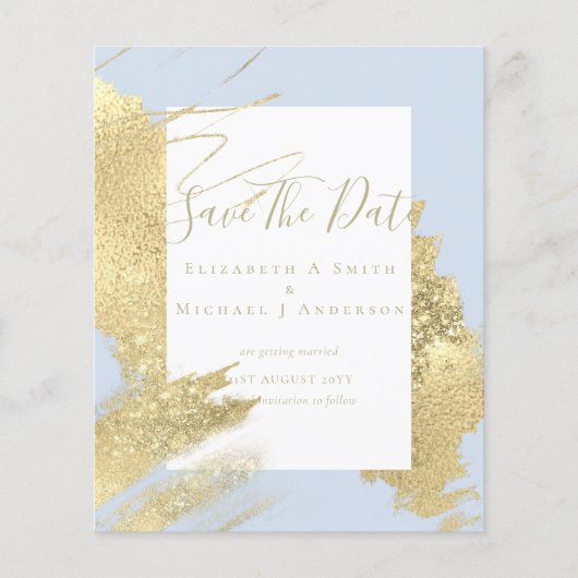 BUDGET SAVE DATES Goud Folie Glitter Look Abstract Flyer (Voorkant)