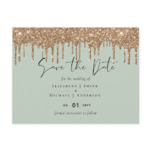 BUDGET Save Dates Sage Gold Glitter Weddenschap