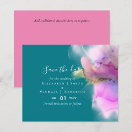 BUDGET Save Dates Technicolor Waterverf Weddenscha
