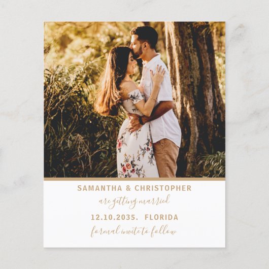 Budget Save Our Date Photo Gold Script Invision (Achterkant)