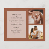 Budget Save Our Date Terracotta Foto Bruiloft (Achterkant)