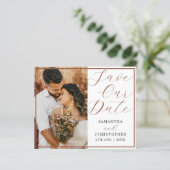 Budget Save Our Date Terracotta Photo Weduwa (Staand voorkant)