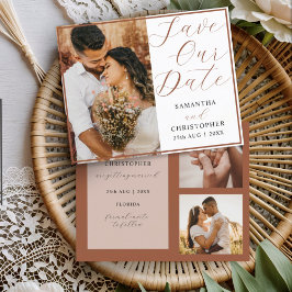 Budget Save Our Date Terracotta Photo Weduwa