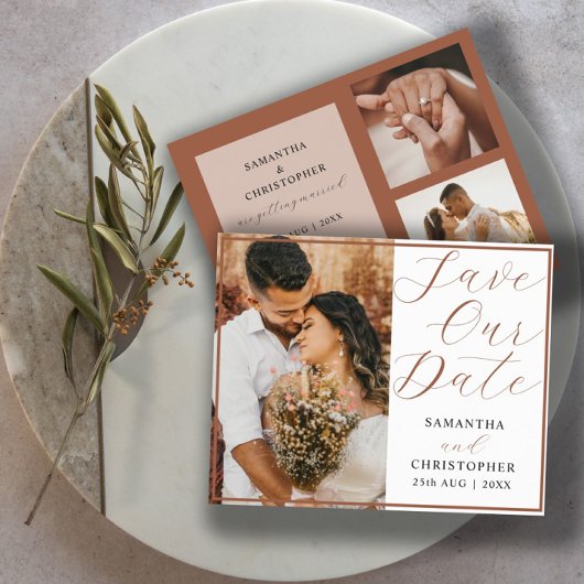 Budget Save Our Date Terracotta Photo Weduwa