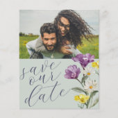 Budget Save Our Date Wildflower Photo Weddenschap (Voorkant)