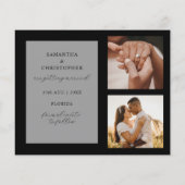 Budget Save Our Date Zwart & Wit Foto Bruiloft (Achterkant)