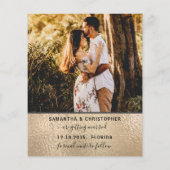 Budget Save the Date 4 Foto Gouden Uitnodiging (Achterkant)