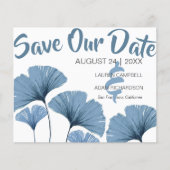 Budget Save the Date Blue & White Foliage Wedding (Voorkant)