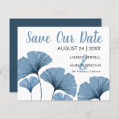 Budget Save the Date Blue & White Foliage Wedding (Voorkant / Achterkant)