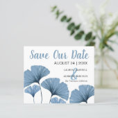 Budget Save the Date Blue & White Foliage Wedding (Staand voorkant)
