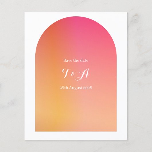 Budget Save the Date Boho Arch Wedding Invitation (Achterkant)