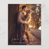 Budget Save the Date Burnt Sinaasappel Wedding Pho Flyer (Voorkant)