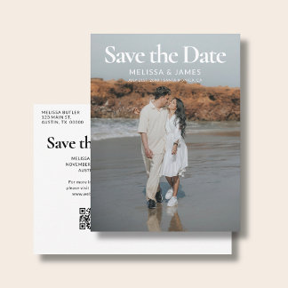 Budget Save The Date Elegante Cormorant Foto Aankondigingskaart