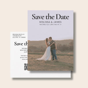 Budget Save The Date Elegante Cormorant Foto Aankondigingskaart