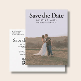Budget Save The Date Elegante Cormorant Foto Aankondigingskaart