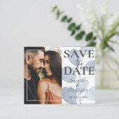 Budget Save the Date Eucalyptus Foto Bruiloft  (Staand voorkant)