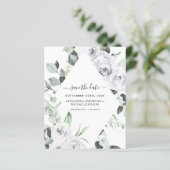 Budget Save the Date Eucalyptus White Floral (Staand voorkant)