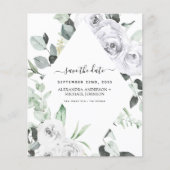 Budget Save the Date Eucalyptus White Floral (Voorkant)
