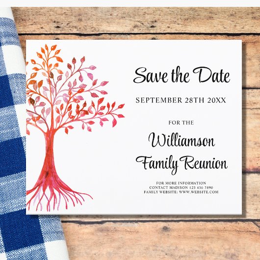 Budget Save the Date Family Tree Family Reunion