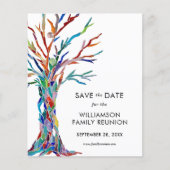 Budget Save the Date Family Tree Family Reunion (Voorkant)