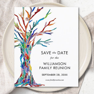Budget Save the Date Family Tree Family Reunion Flyer