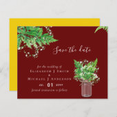 BUDGET Save the Date Fern Greenery Wedding (Voorkant / Achterkant)