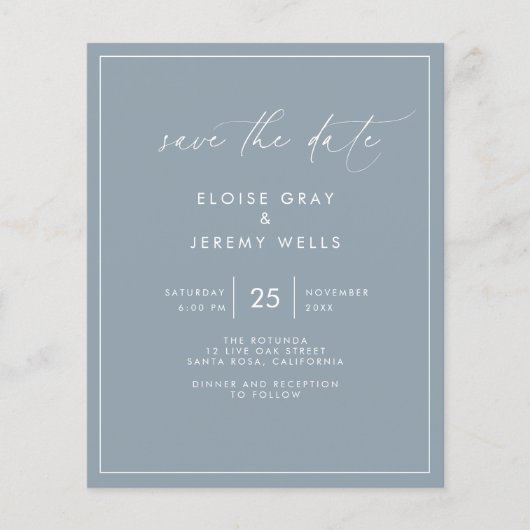 Budget Save the Date Flyer is in het Nederlands: B (Voorkant)