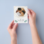 Budget Save the Date Foto Geometrisch Goud Flyer (Hand)