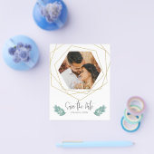 Budget Save the Date Foto Geometrisch Goud Flyer (Enkel)