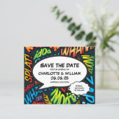 Budget Save the Date Fun Retro Stripboek Pop Art (Staand voorkant)