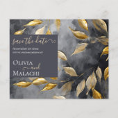 Budget Save the Date Gold Leaf Impasto Noir Flyer (Voorkant)