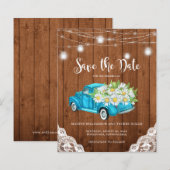 Budget Save the Date Landelijke Houten Lichtjes Ma (Voorkant / Achterkant)