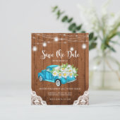Budget Save the Date Landelijke Houten Lichtjes Ma (Staand voorkant)