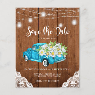 Budget Save the Date Landelijke Houten Lichtjes Ma
