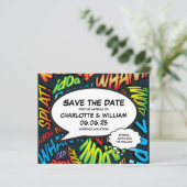 Budget Save the Date Leuk Retro Strip Pop Art (Staand voorkant)