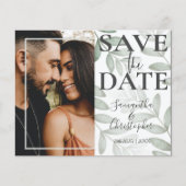 Budget Save the Date Loofgroen Foto Bruiloft (Voorkant)