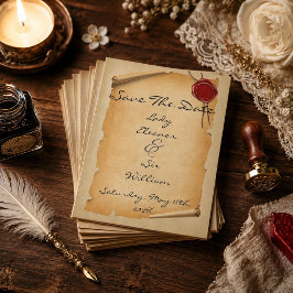 Budget Save The Date Middeleeuwse Verouderde Rol W Flyer