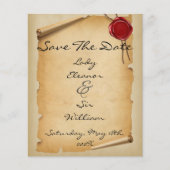 Budget Save The Date Middeleeuwse Verouderde Rol W Flyer (Voorkant)