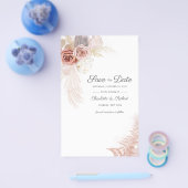 Budget Save The Date Modern Pampasgras Bloemen Flyer (Enkel)
