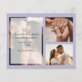 Budget Save the Date Paarse Bloem Foto Bruiloft (Achterkant)