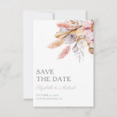 Budget Save the Date Pampas Grass Chic Boho Floral Kaart (Voorkant)
