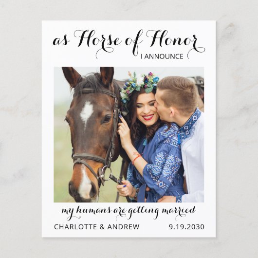 Budget Save the Date Photo Horse Wedding (Voorkant)