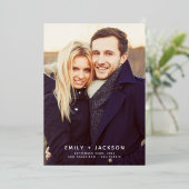 Budget Save the Date Photo Roos Gold Folie Uitnodiging (Staand Voorkant)