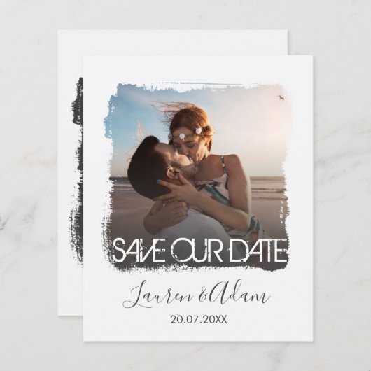 Budget Save the Date Photo Wedding Announding (Voorkant / Achterkant)