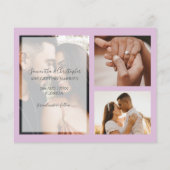 Budget Save the Date Roze Bloem Foto Bruiloft (Achterkant)
